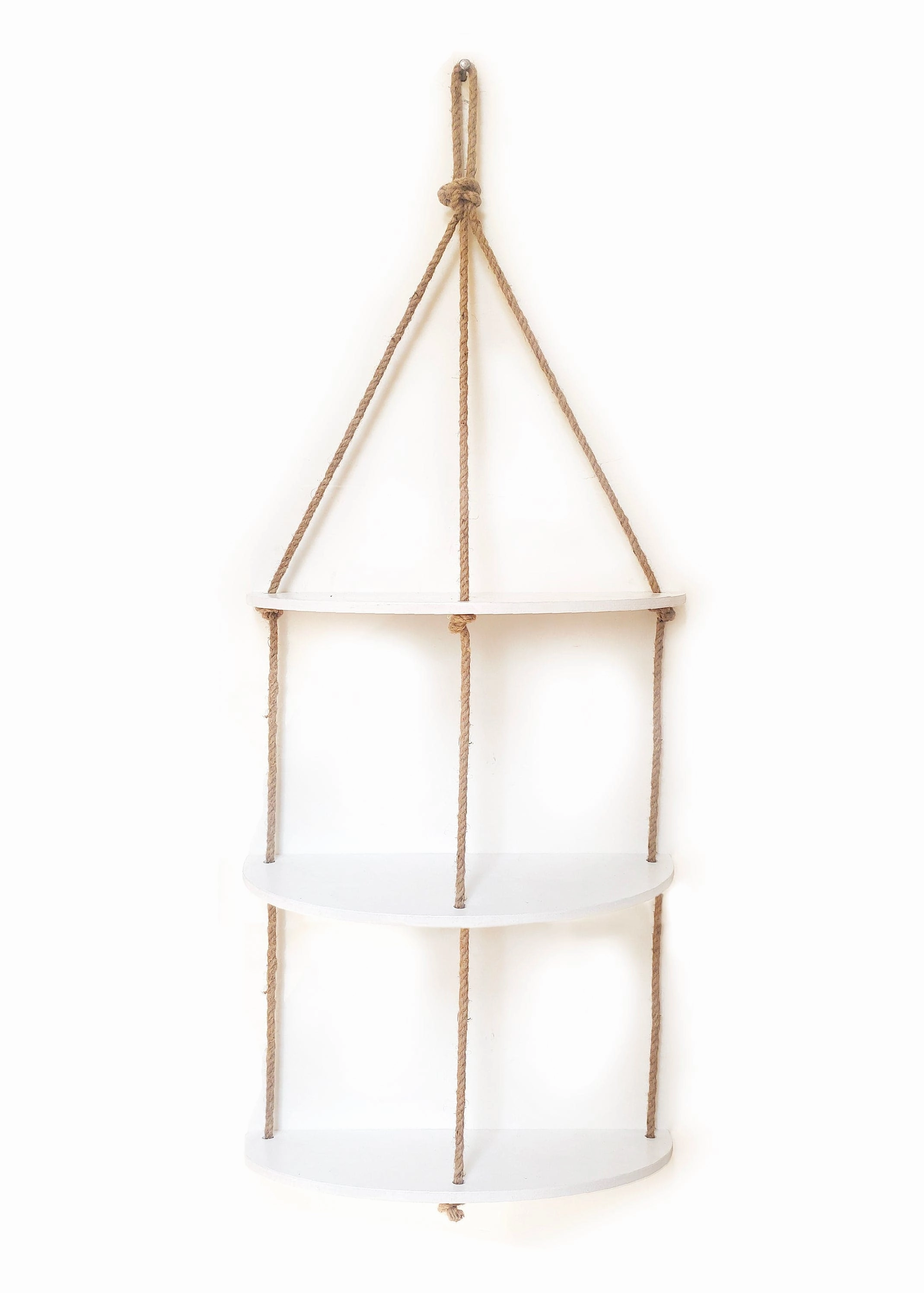 Half Oval White Wall Hanging Shelf