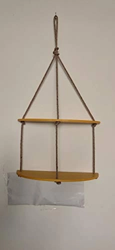 Half Oval Yellow Wall Hanging Shelf