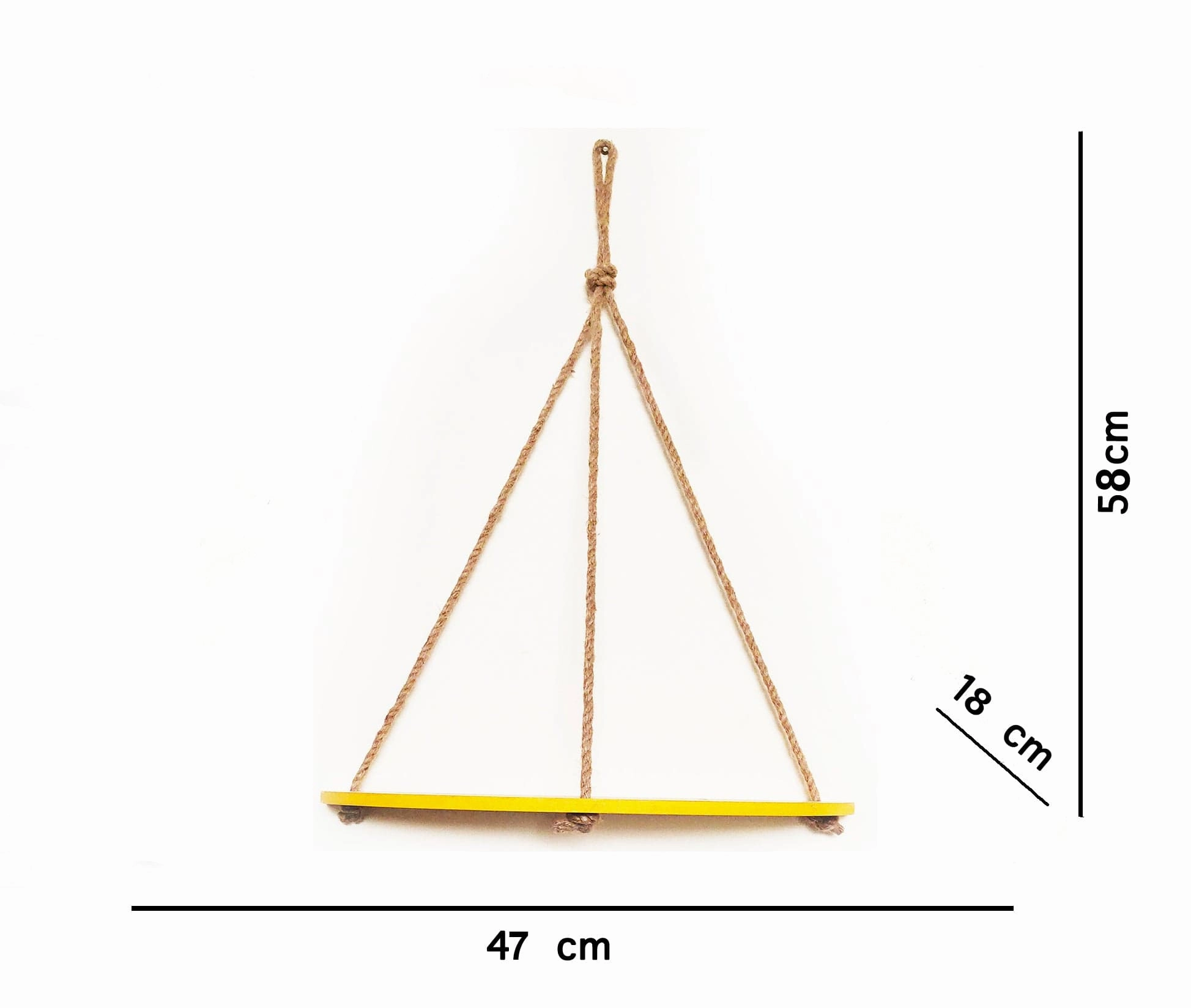 Half Oval Yellow Wall Hanging Shelf