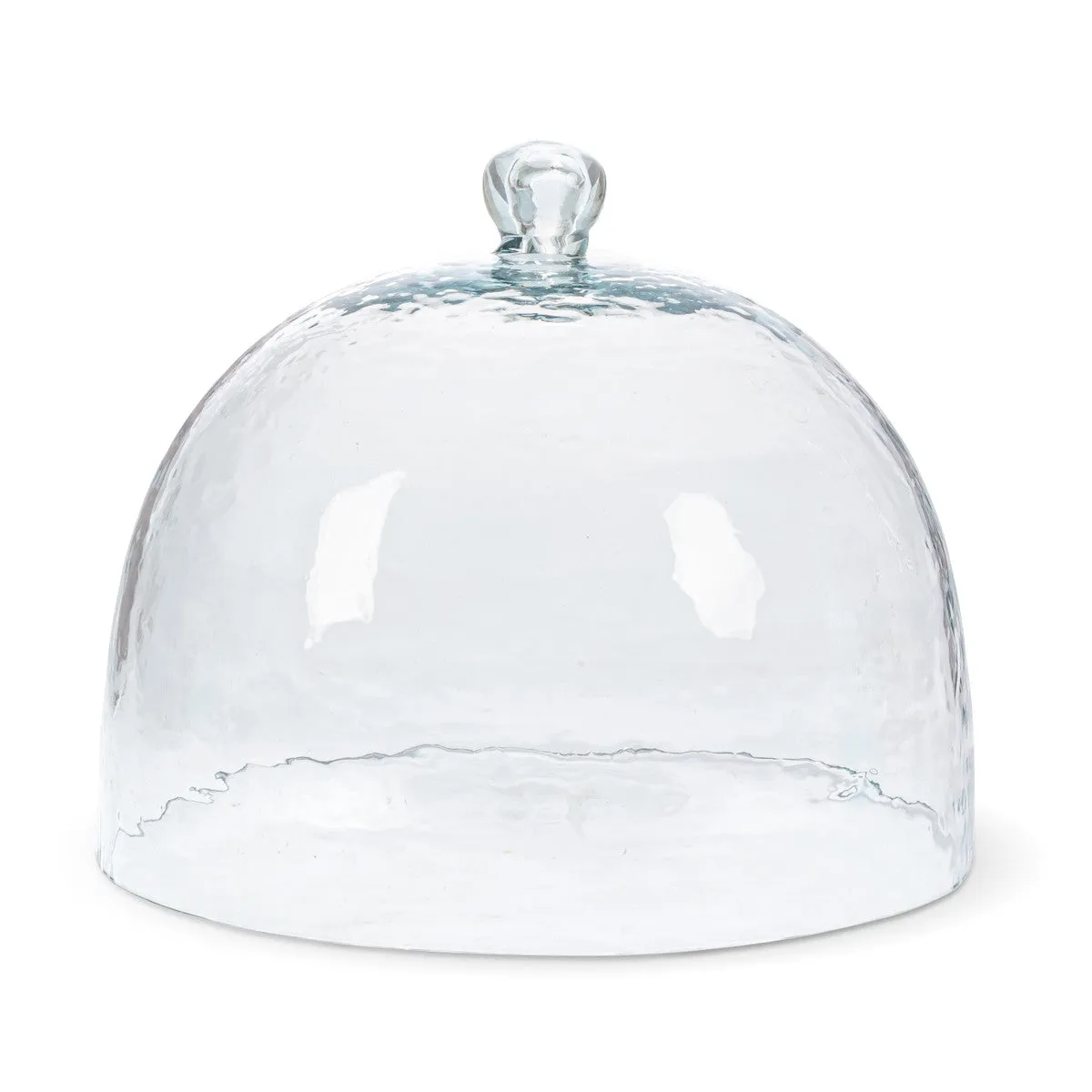 Hammered Glass Cake Dome dried flowers  