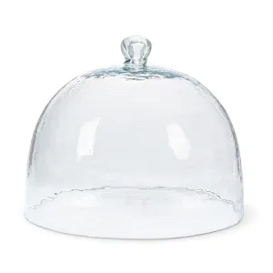Hammered Glass Cake Dome dried flowers  