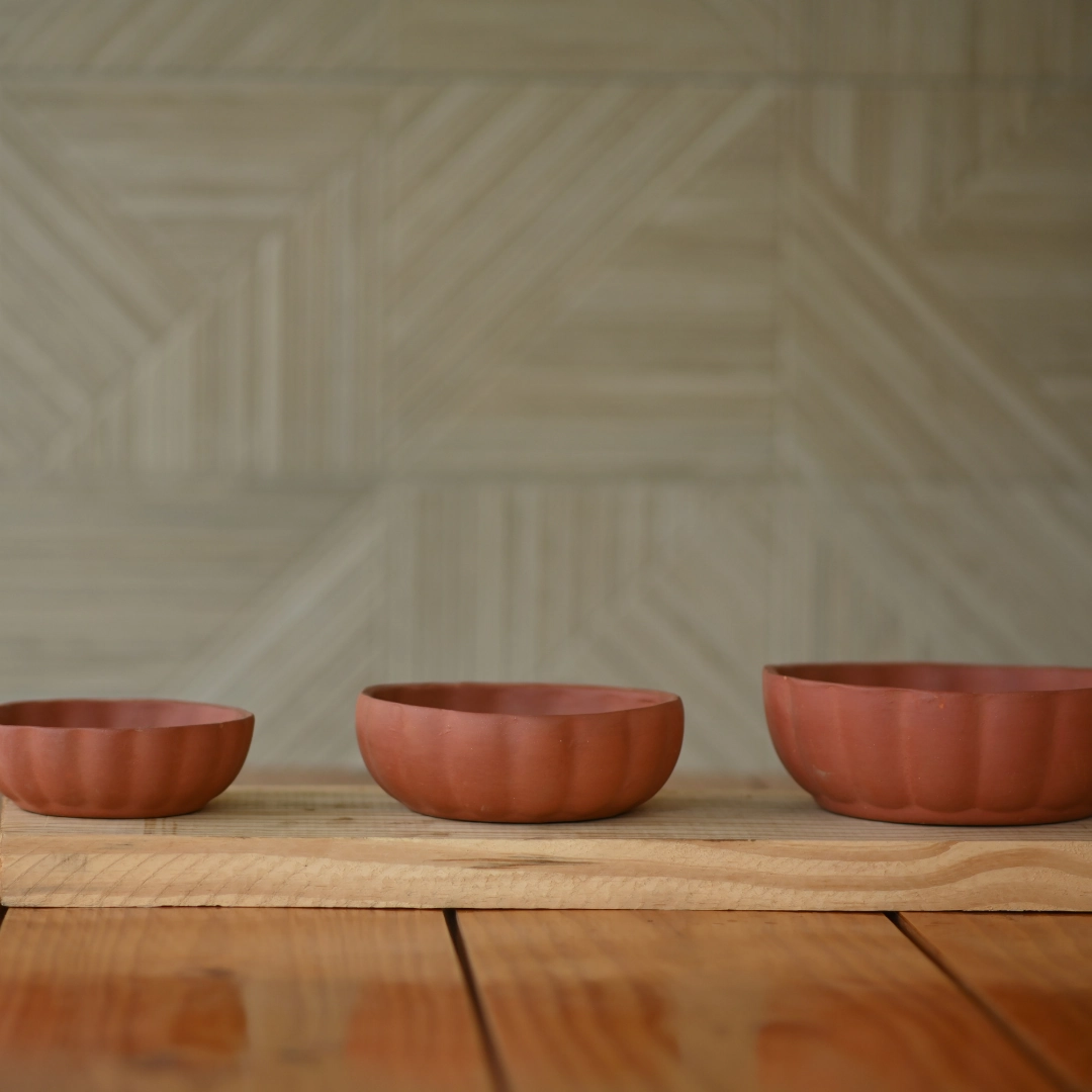 Handcrafted Terracotta Bowl Shape Pot for Plants/Bonsai Pot