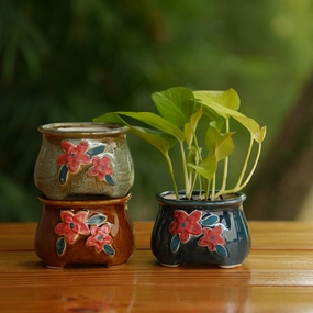 Handi Flower Design Ceramic Planter desktop planter  