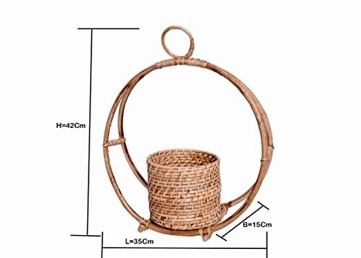 Handmade Natural Cane Planter (35 X 15 X 42 cm)
