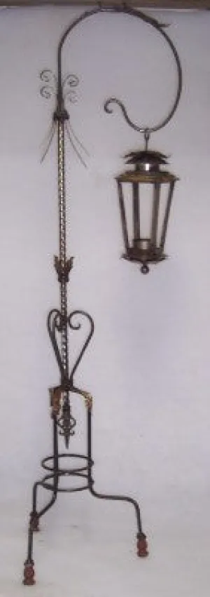 Hanging Leaf Lantern with Cast Iron Pieces decorative plants  
