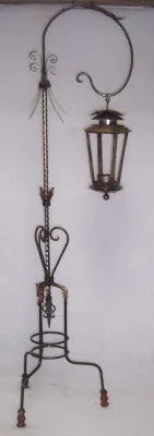 Hanging Leaf Lantern with Cast Iron Pieces decorative plants  
