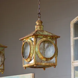 Hanging Portico Lantern dried flowers  