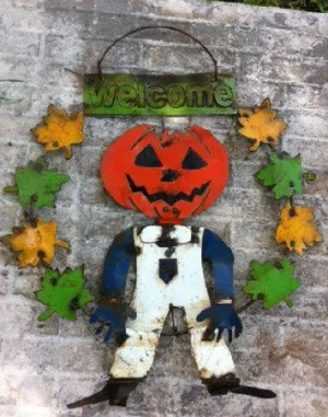 Hanging Scarecrow Wreath decorative plants  