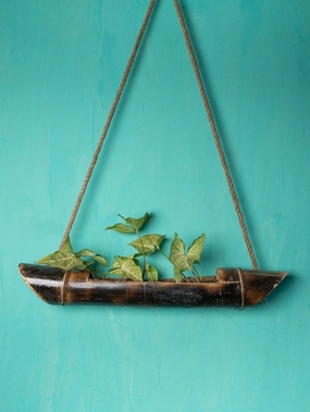 Hanging Bamboo Planter ceramic planter  