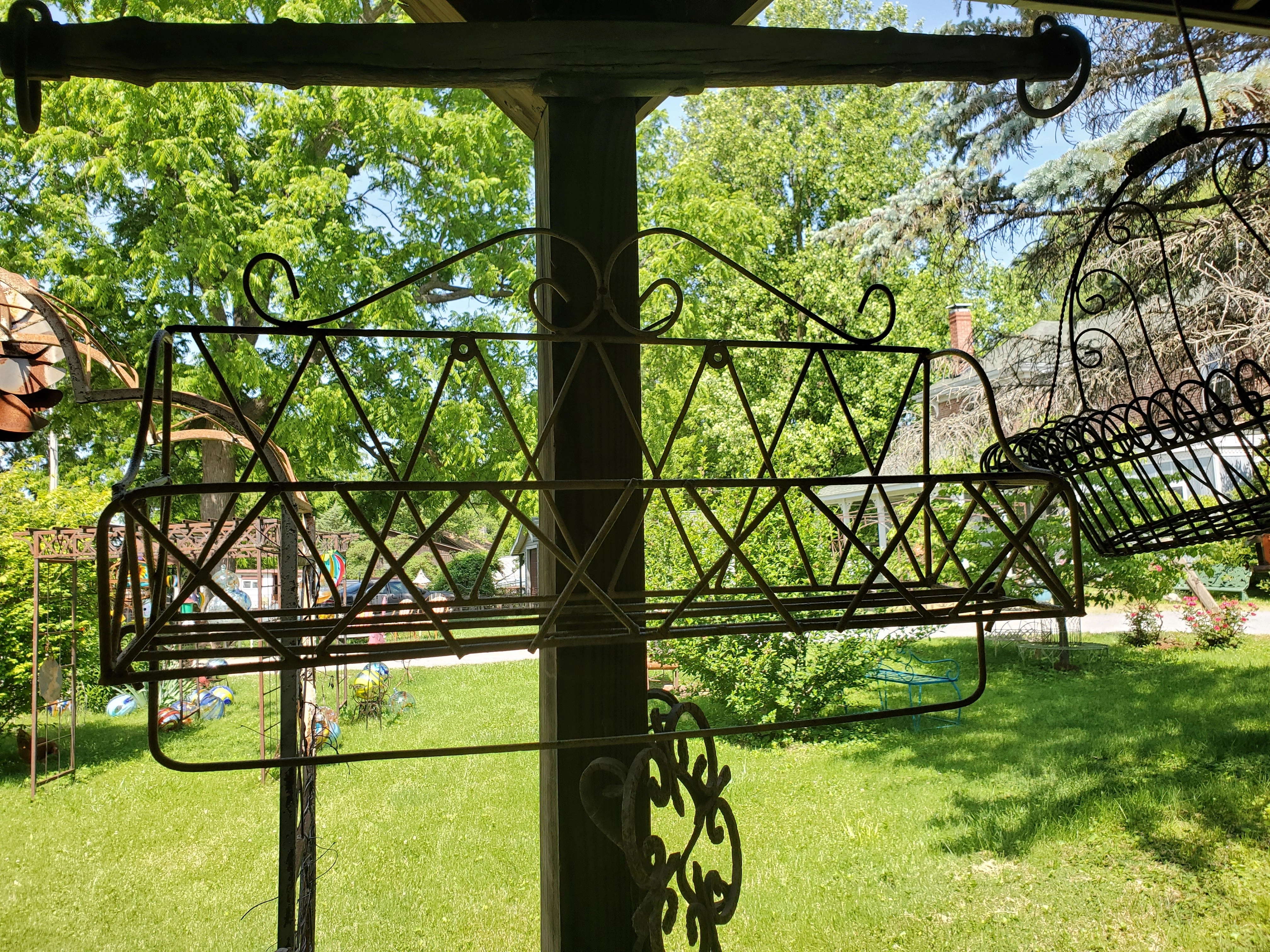 Hanging Basket with wire rod.