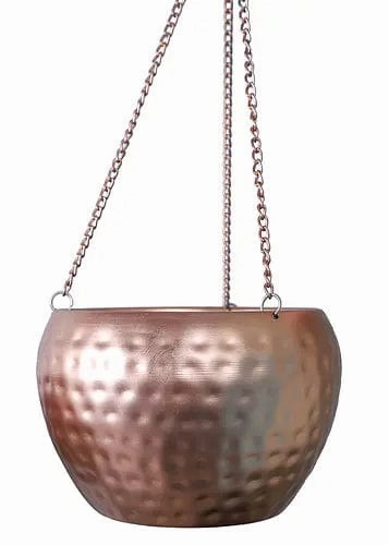 Hanging Copper Hammered Planter (Set of 3)