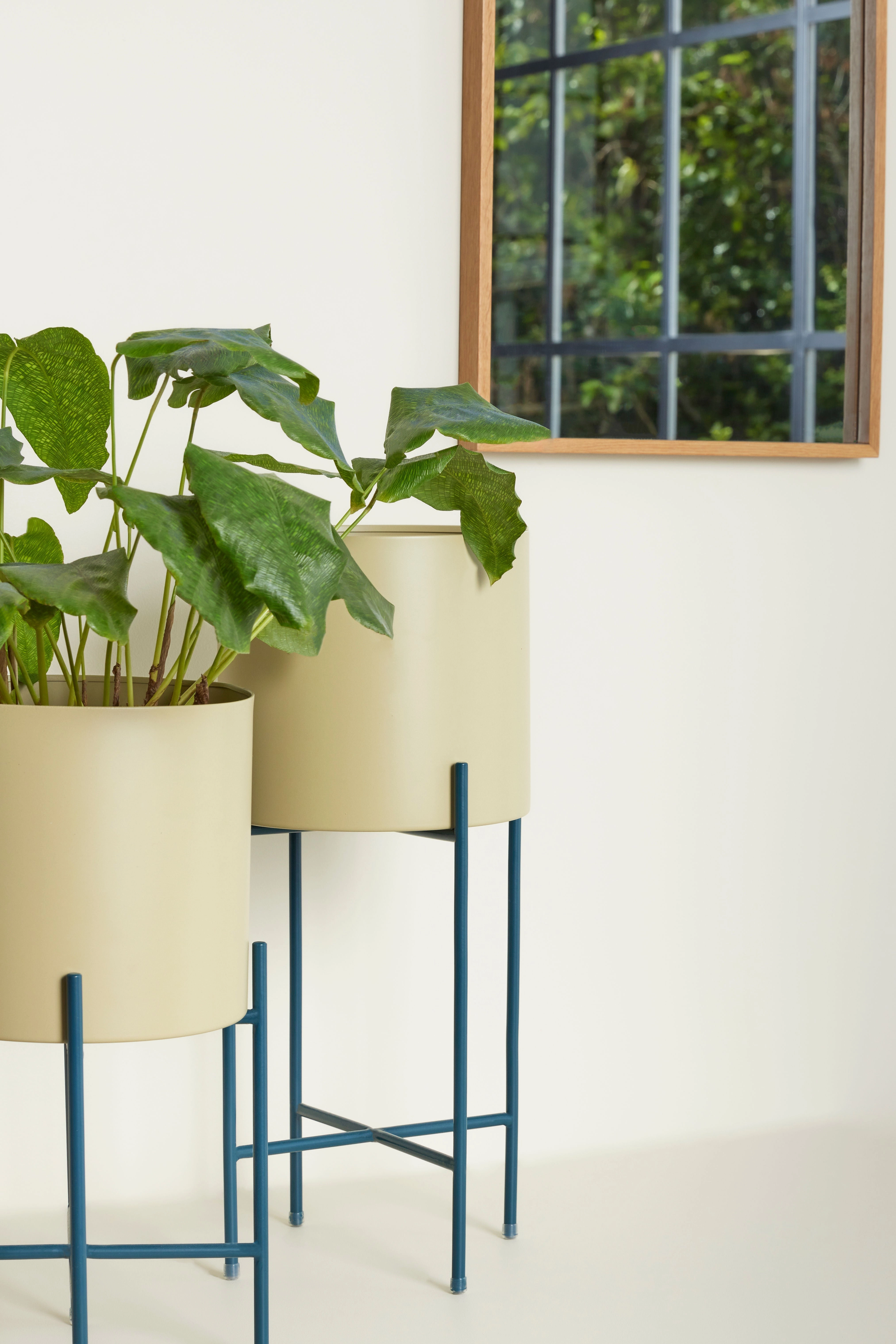 Hbsch Airy Pots Set Of 2, Khaki