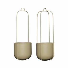 Hbsch Airy Pots Set Of 2, Khaki dried green plant  