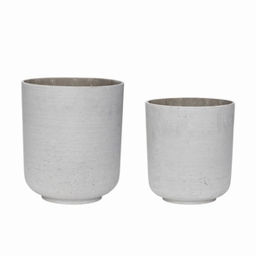 Hbsch Among Pots Set Of 2, Light Grey dried green plant  