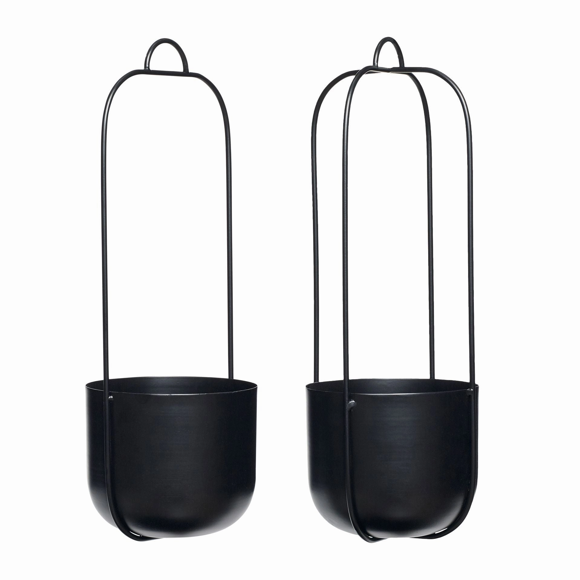 Hbsch Lotus Hanging Pots Set Of 2, Black dried green plant  