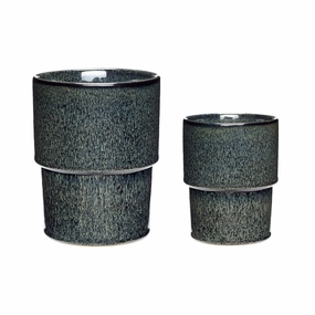 Hbsch Seed Pot Ceramic Blue/Green Set Of 2 dried green plant  