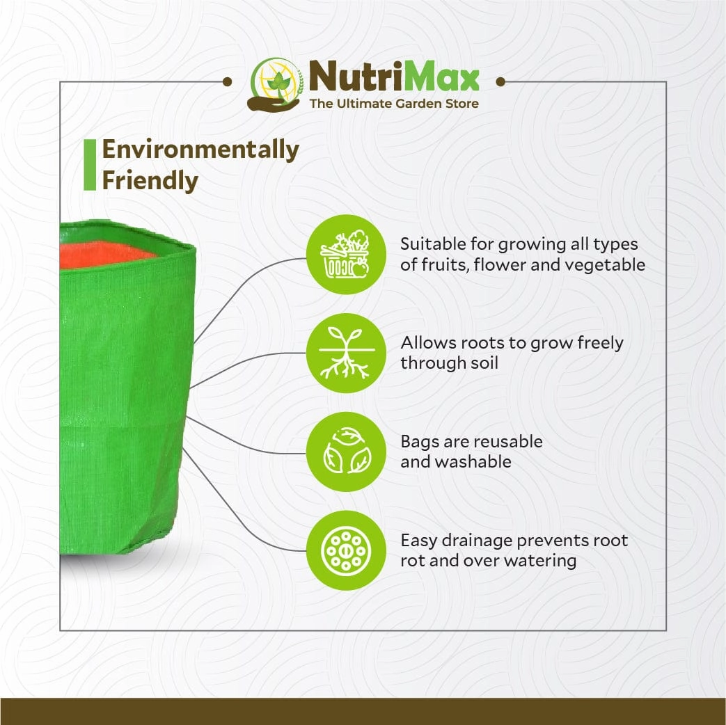 HDPE 200 GSM Growbags 12 inch x 15 inch Outdoor Plant Bag