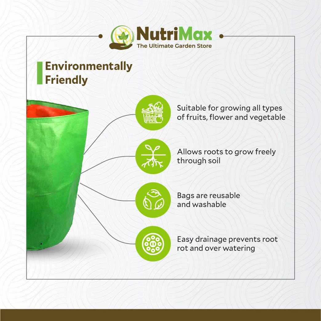 HDPE 200 GSM Growbags 12 inch x 18 inch Outdoor Plant Bag