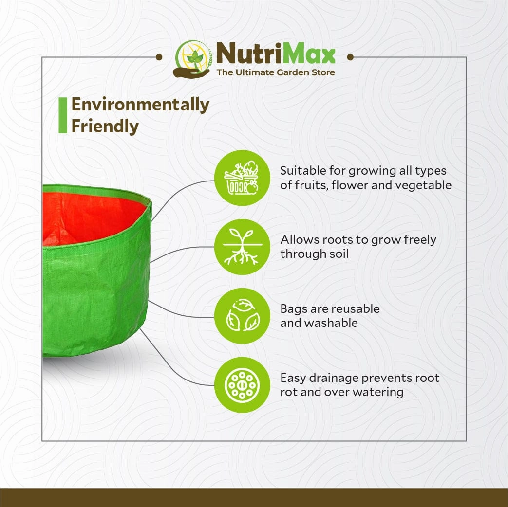 HDPE 200 GSM Growbags 12 inch x 9 inch Outdoor Plant Bag