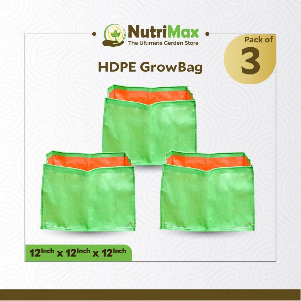 HDPE 200 GSM Growbags 12 x 12 x 12 inch Outdoor Plant Bag
