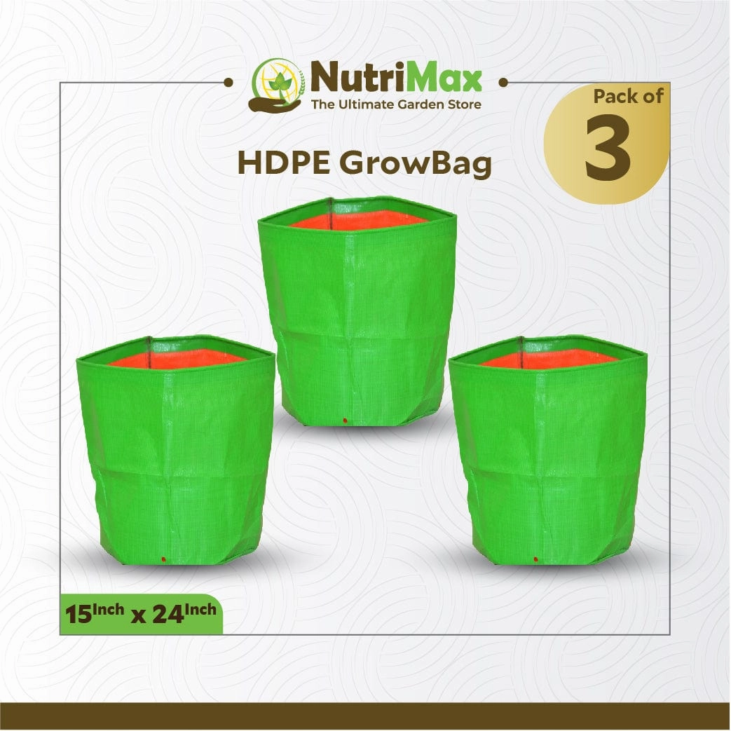 HDPE 200 GSM Growbags 15 inch x 24 inch Outdoor Plant Bag