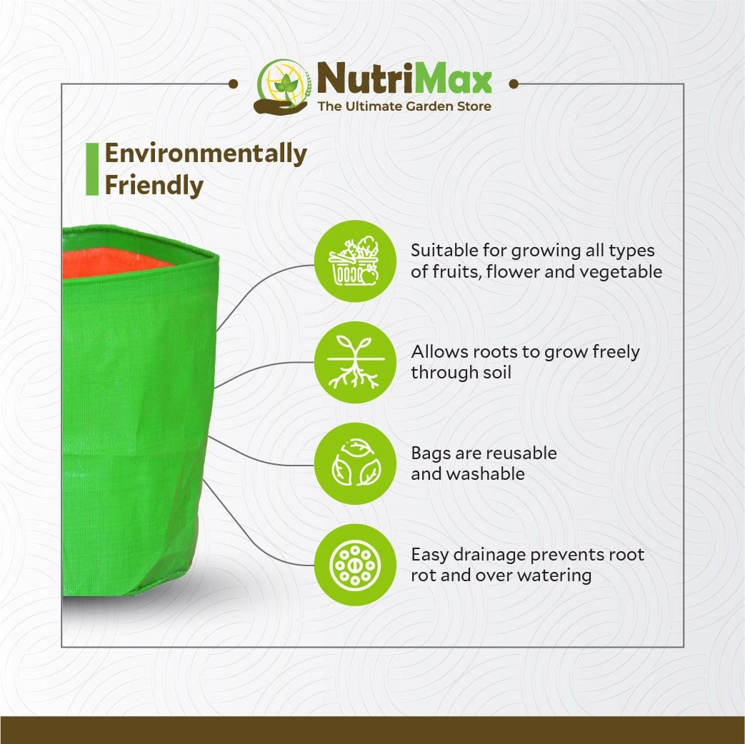 HDPE 200 GSM Growbags 15 inch x 24 inch Outdoor Plant Bag