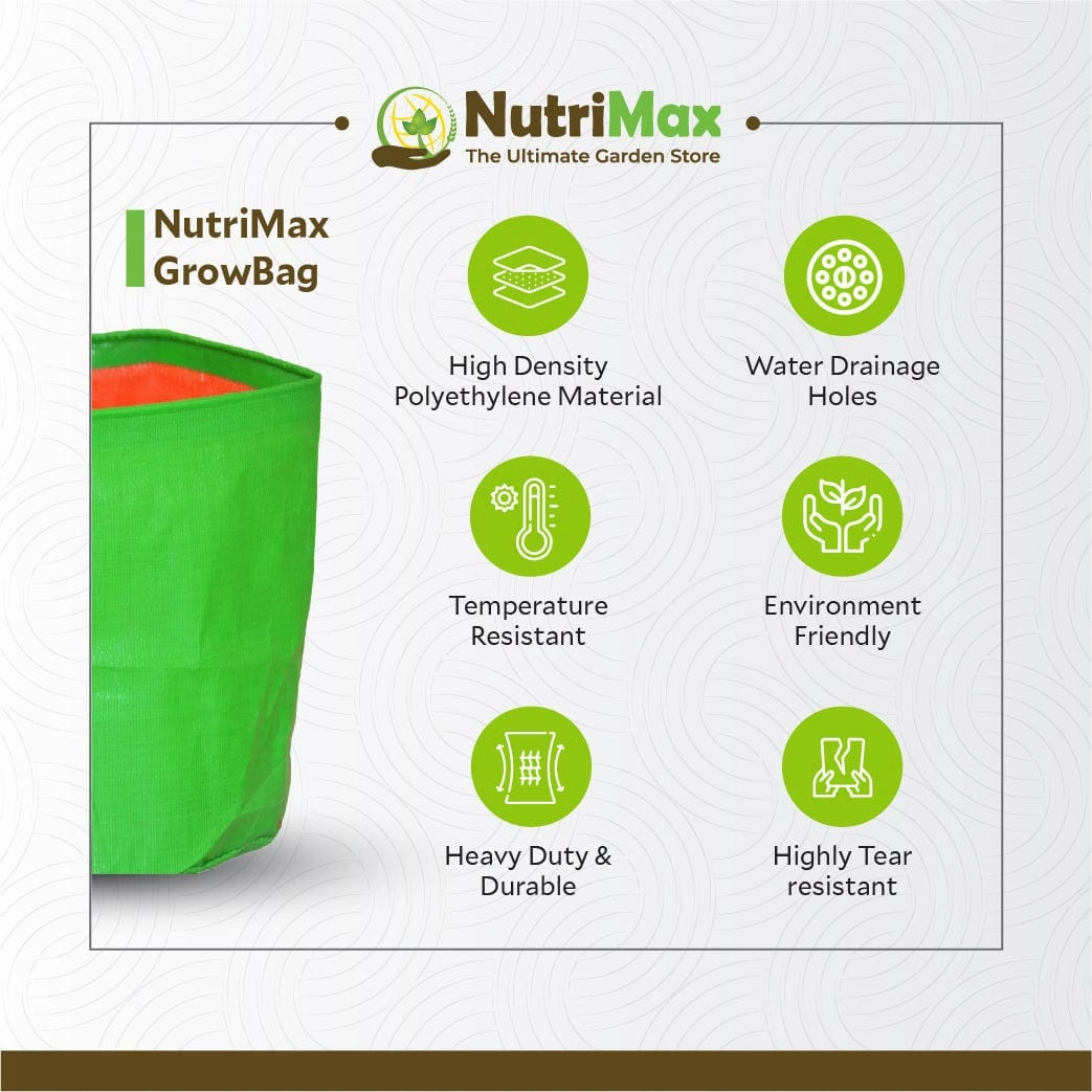 HDPE 200 GSM Growbags 15 inch x 24 inch Outdoor Plant Bag