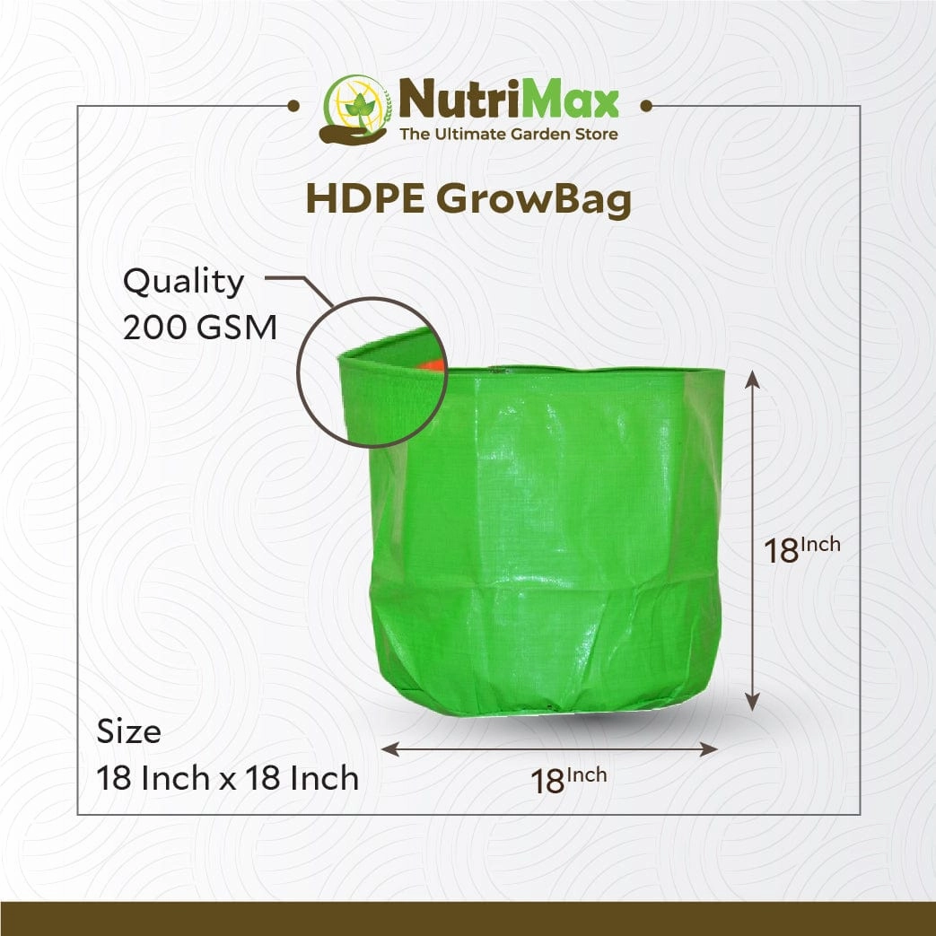 HDPE 200 GSM Growbags 18 inch x 18 inch Outdoor Plant Bag