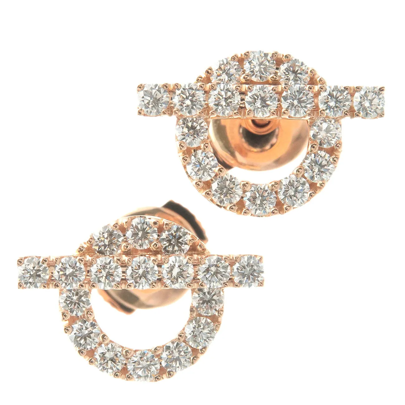 HERMES Finesse Diamond Earring  0.92ct K18 750PG Rose Gold