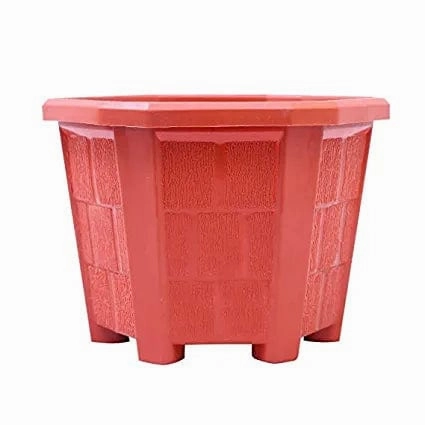 Hexagonal Plastic Planter with Drainage Hole