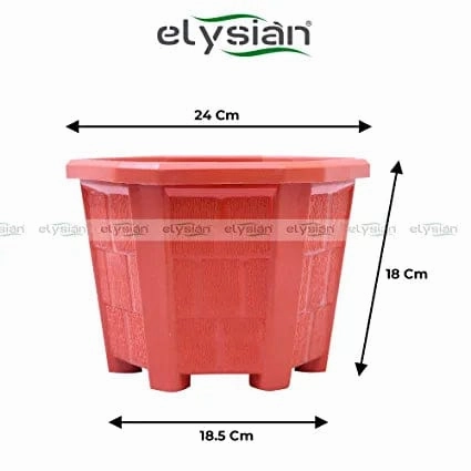 Hexagonal Plastic Planter with Drainage Hole
