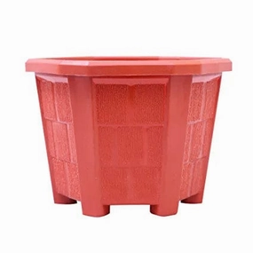 Hexagonal Plastic Planter with Drainage Hole hanging green plant  