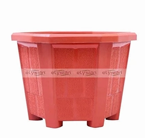 Hexagonal Shape Plastic Pot (12 cms), Brown hanging green plant  