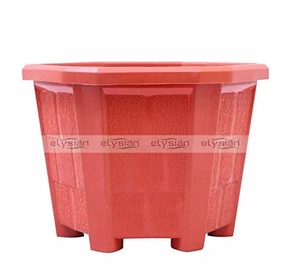 Hexagonal Shape Plastic Pot (15 cms), Brown desktop planter  