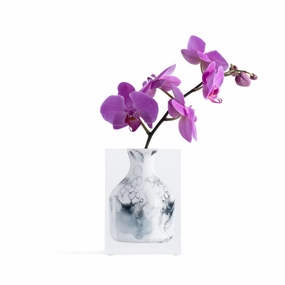 Hogan - Bud Vase White Marble mini ornamental plant  