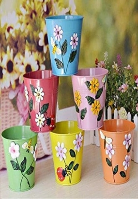 Home Decor Table Metal Planter (Set of 2) classic flowerpot  