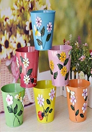 Home Decor Table Metal Planter (Set of 2) shade perennial  