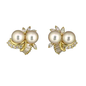 Honora Diamond & Pearl Spray Earrings