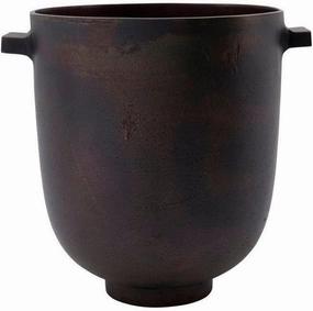 House Doctor Planter, Hd Foem, Browned Brass dried green plant  