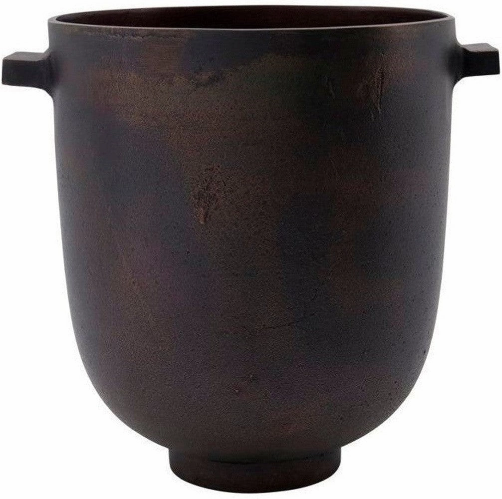 House Doctor Planter, Hd Foem, Browned Brass dried green plant  
