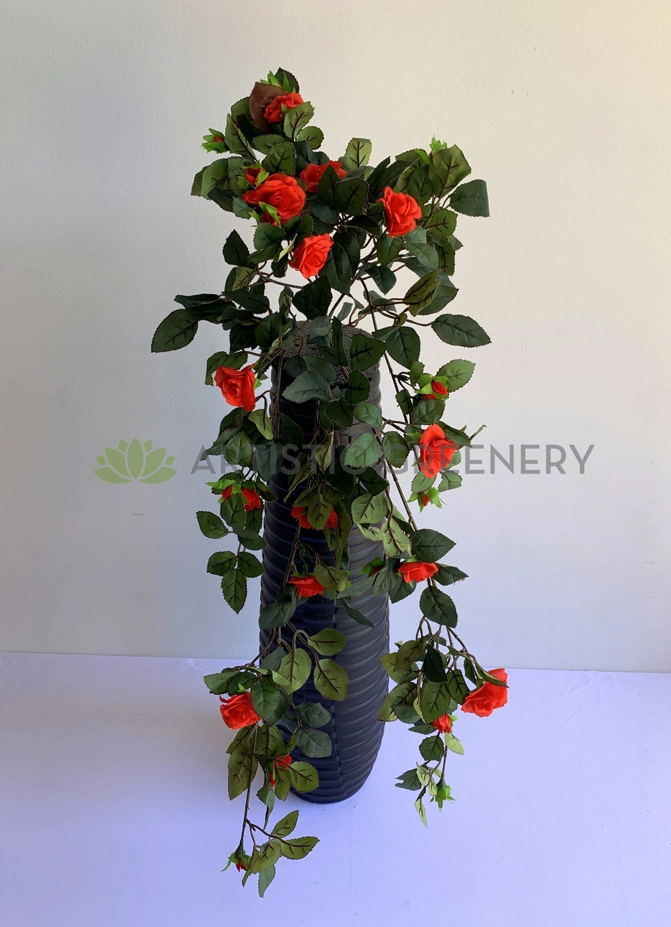 HP0074 Hanging Rose Bunch with Foliage 73cm 4 Colours