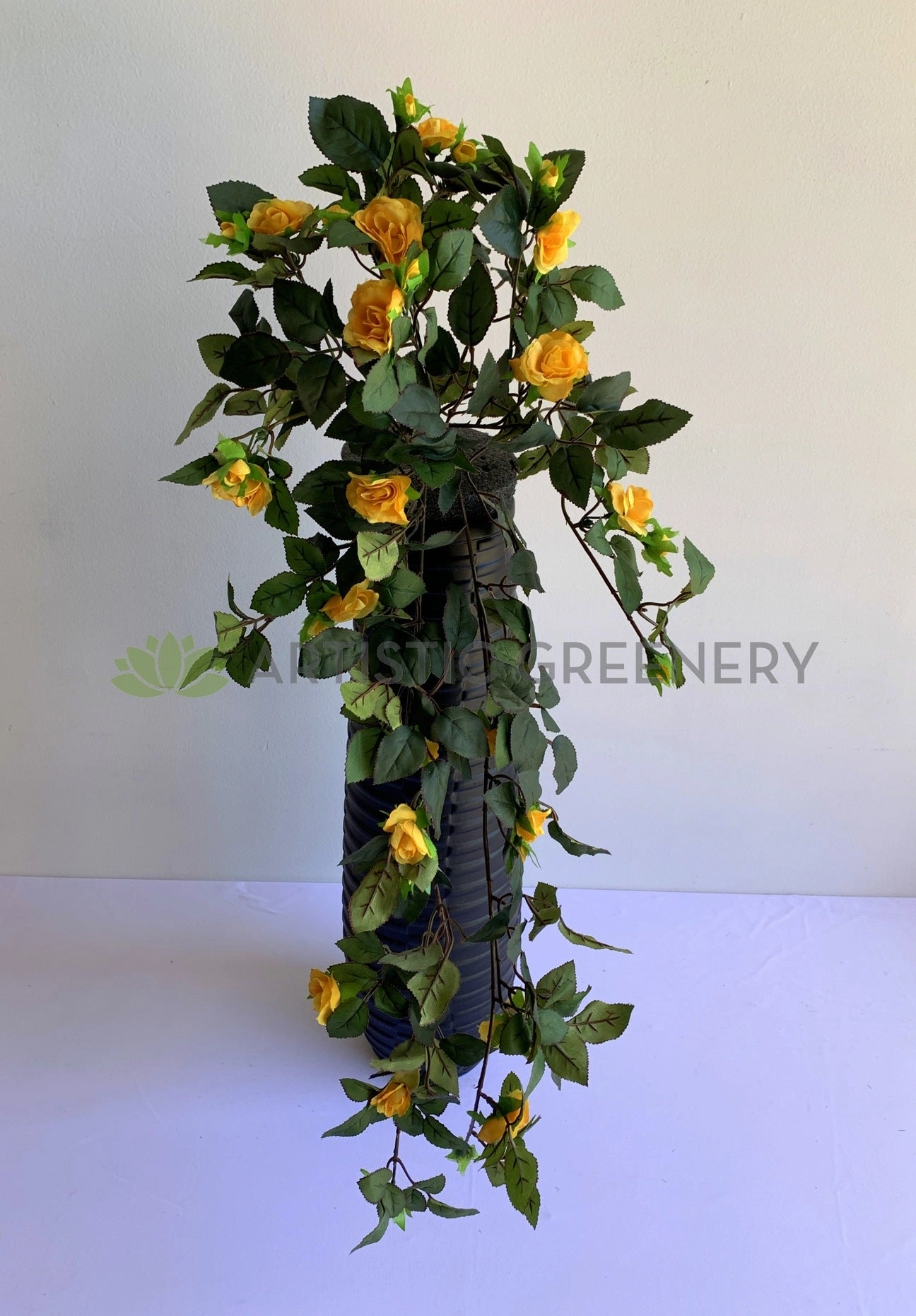 HP0074 Hanging Rose Bunch with Foliage 73cm 4 Colours