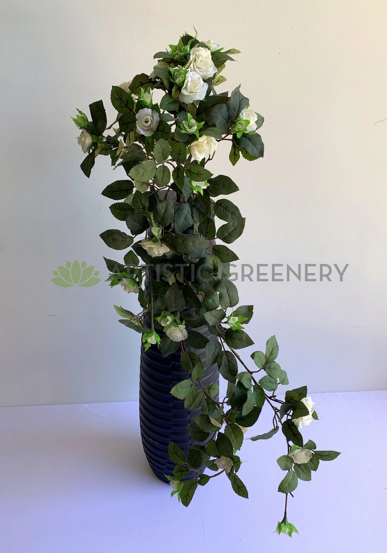 HP0074 Hanging Rose Bunch with Foliage 73cm 4 Colours