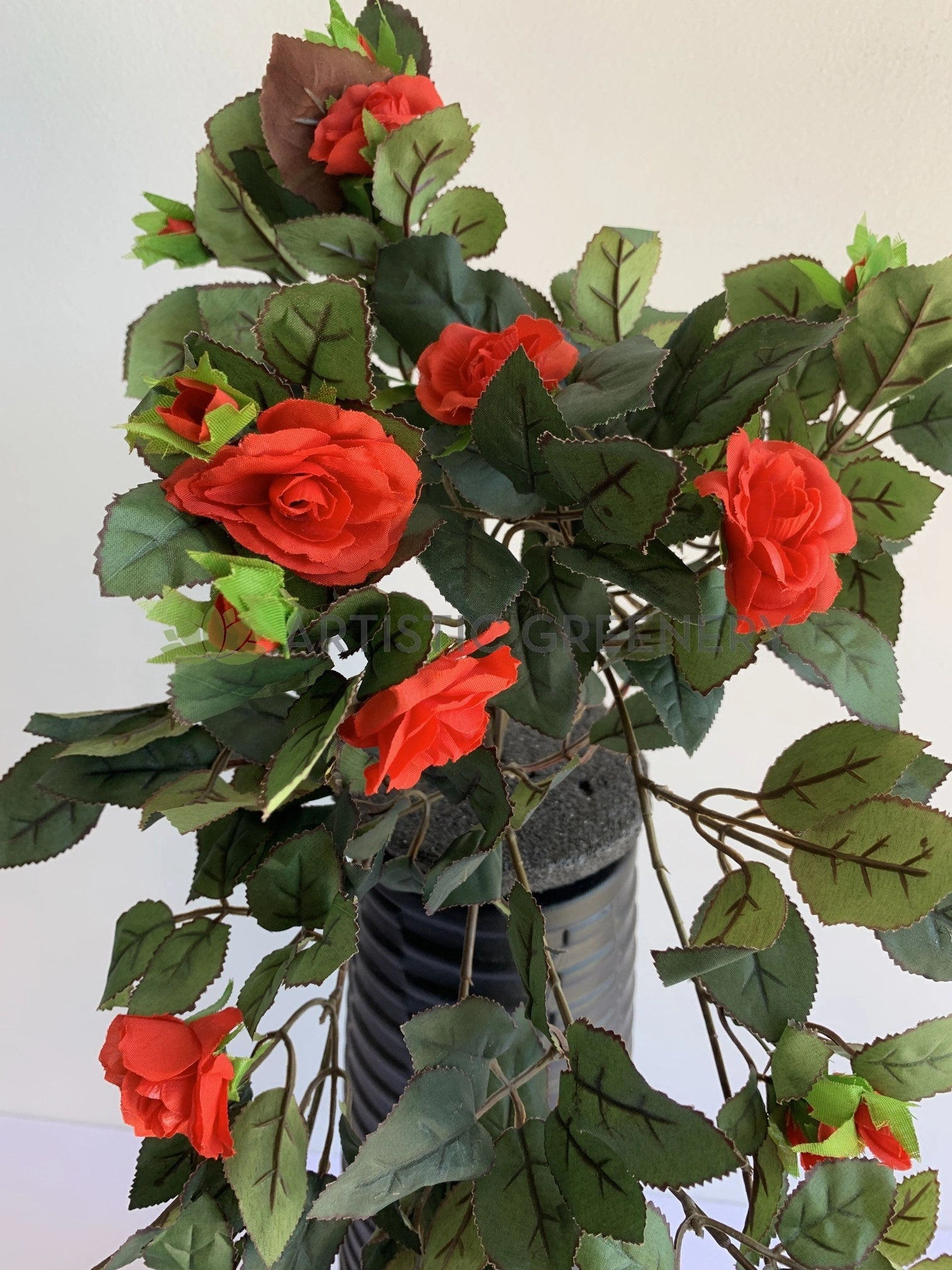 HP0074 Hanging Rose Bunch with Foliage 73cm 4 Colours