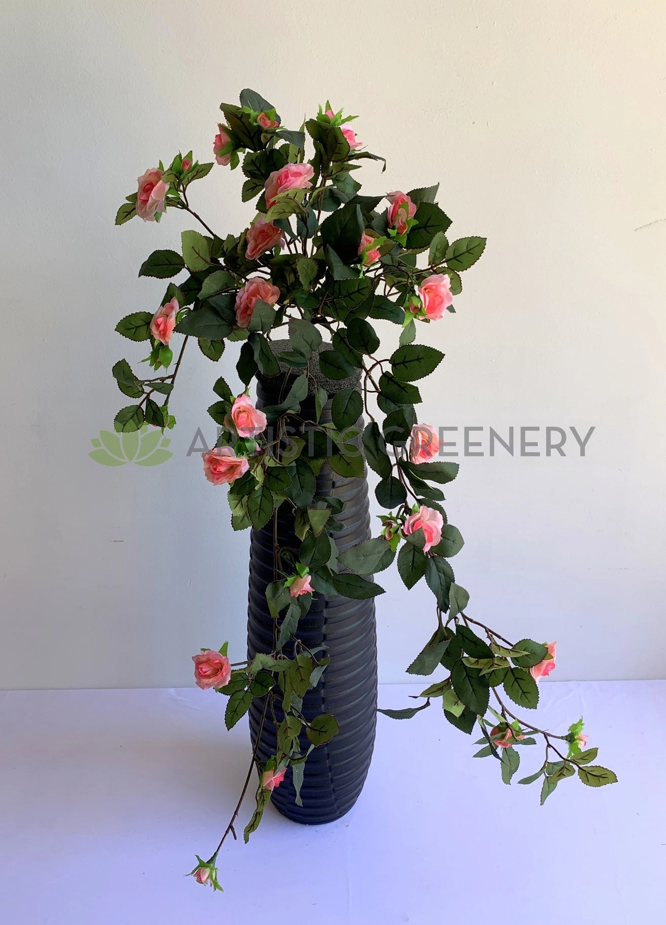 HP0074 Hanging Rose Bunch with Foliage 73cm 4 Colours