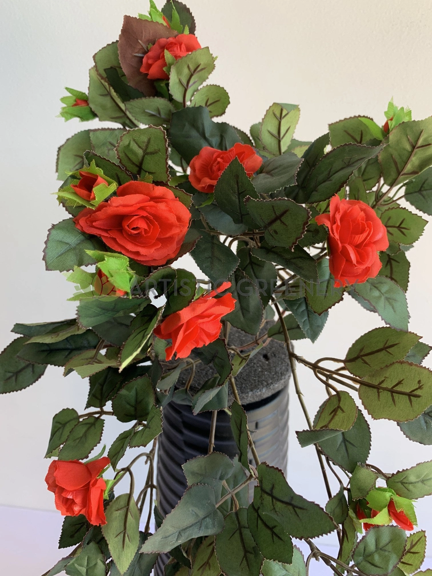 HP0074 Hanging Rose Bunch with Foliage 73cm 4 Colours