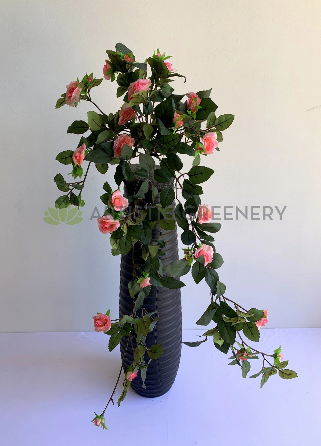 HP0074 Hanging Rose Bunch with Foliage 73cm 4 Colours