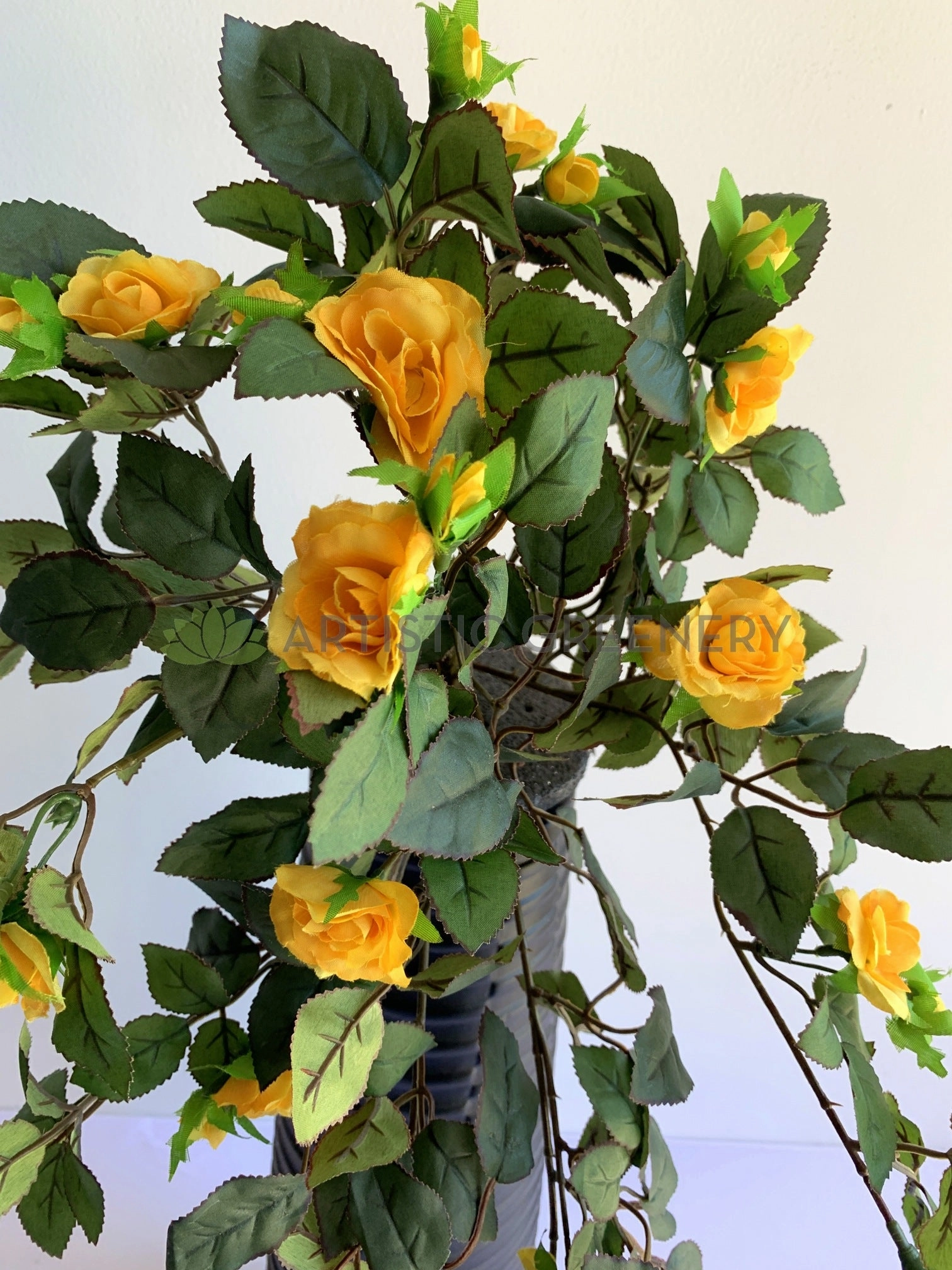 HP0074 Hanging Rose Bunch with Foliage 73cm 4 Colours
