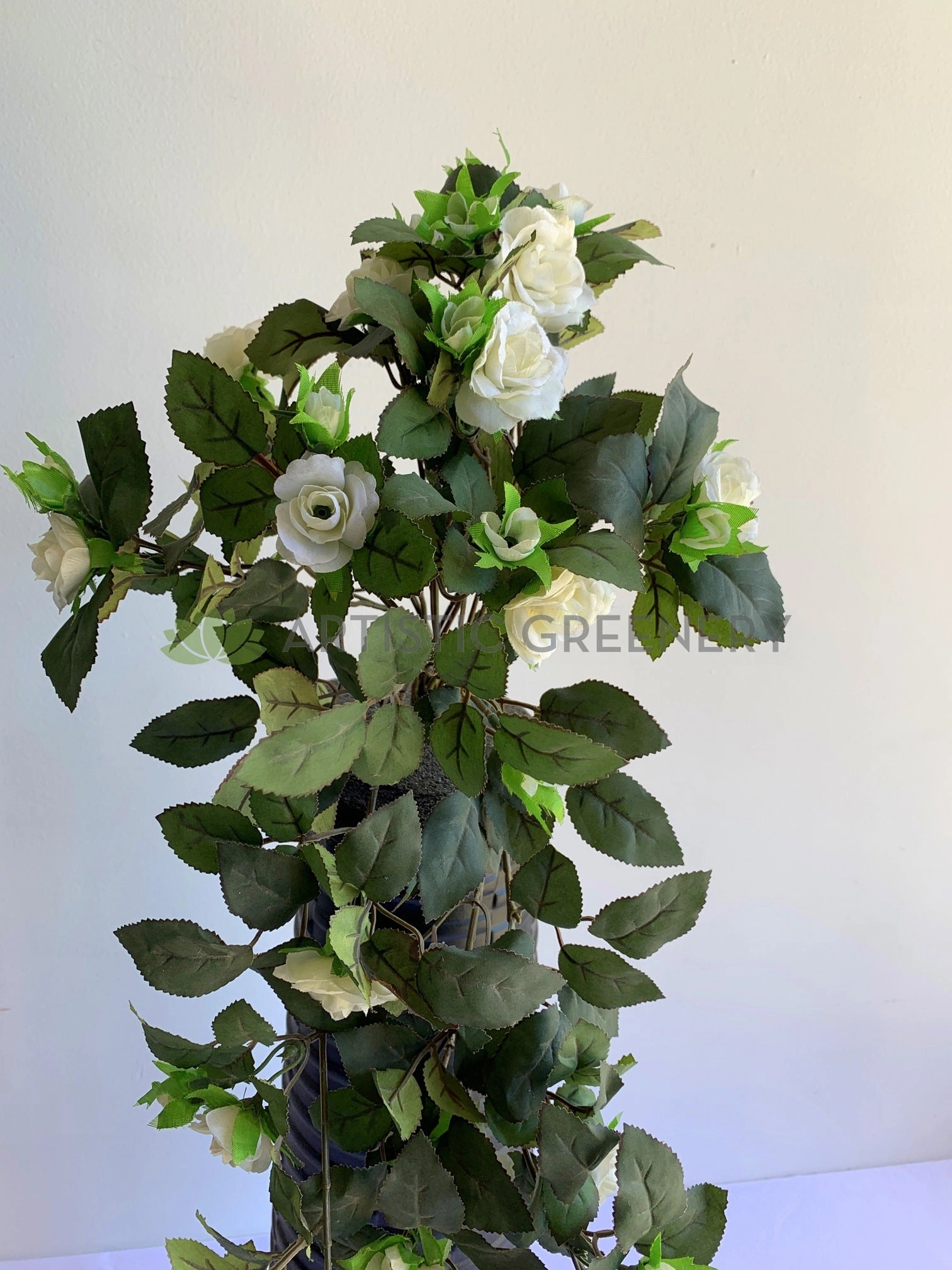 HP0074 Hanging Rose Bunch with Foliage 73cm 4 Colours