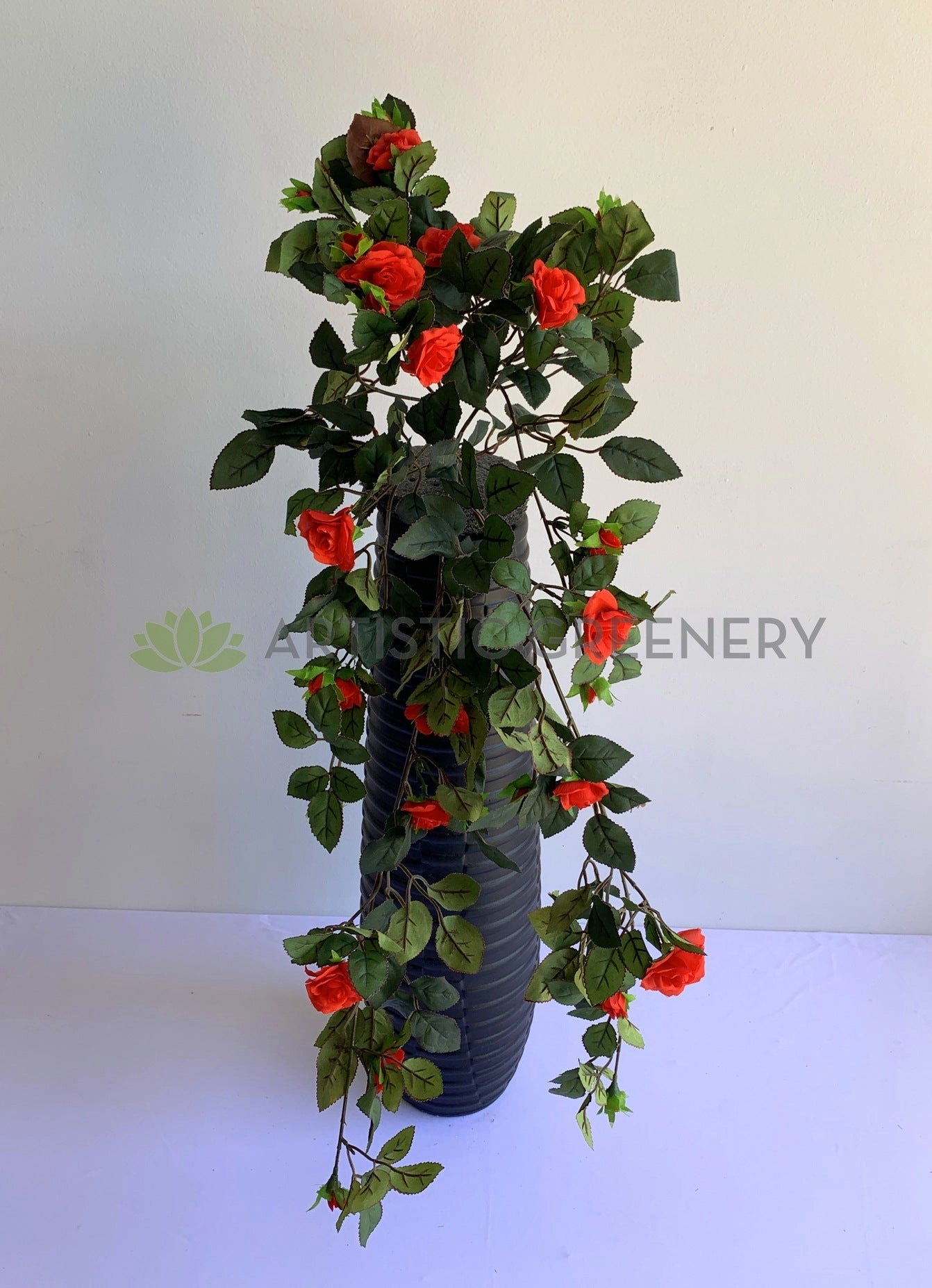 HP0074 Hanging Rose Bunch with Foliage 73cm 4 Colours